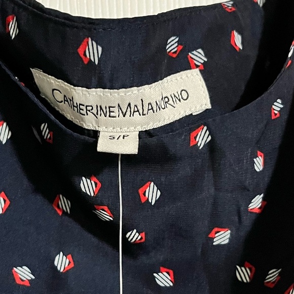 Navy Polka Dot Sleeveless Dress - Picture 2 of 3